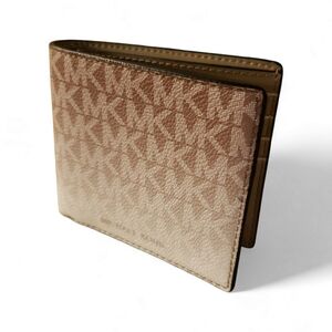 MK Michael Kors Men's Signature Ombré Bifold Wallet - Beige to Tan NWOT